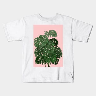 Modern House plant in pink 3, Abstract Plant Art Kids T-Shirt